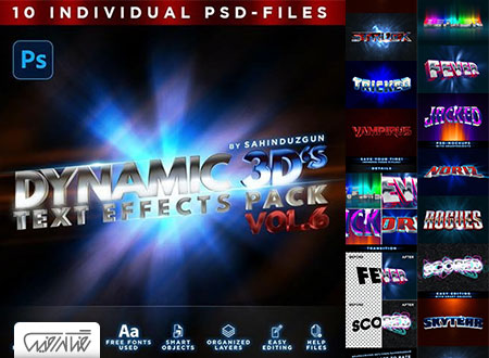 DYNAMIC 3D's - Vol.6 Text-Effects Mockups ( www.rezagraphic.ir )